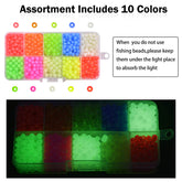 Close-up of 5mm round plastic fishing beads